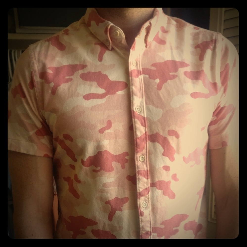 Zara Slim Fit Short Sleeve Button Down